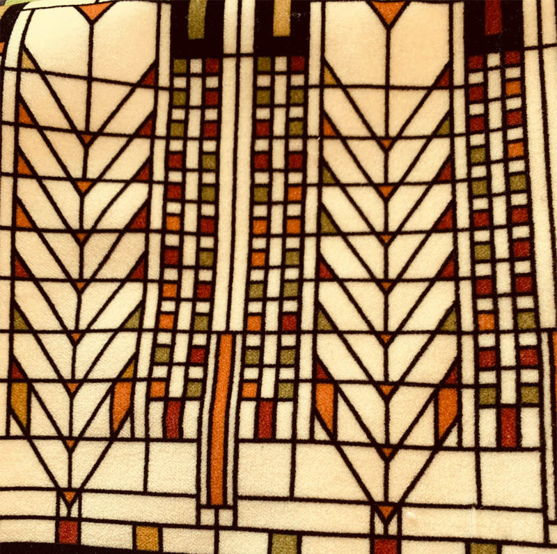 Frank Lloyd Wright Tree of Life Window Adapted Beige Cotton Velvet