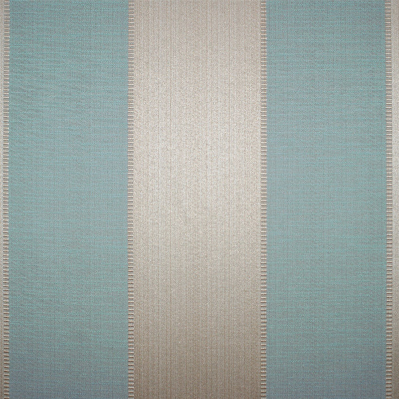 striped Elegant duck egg blue and gold cotton print curtain and upholstery fabric - Porchester Duck Egg Broad Regency Stripe