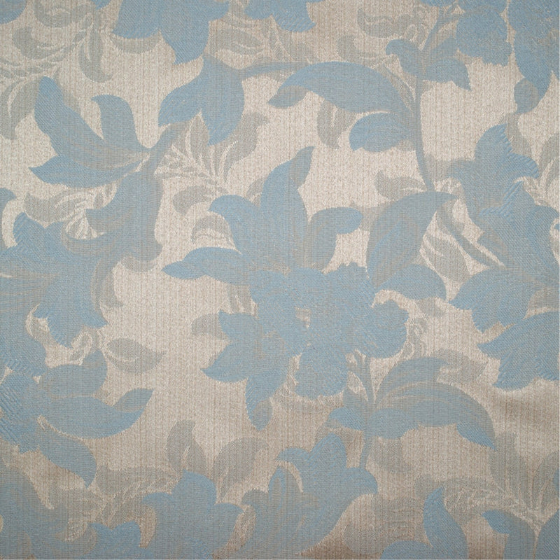 floral Elegant duck egg blue and gold cotton print curtain and upholstery fabric - Porchester Duck Egg Regency Floral