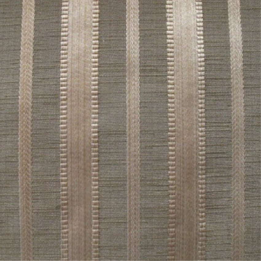 striped Elegant green and cream cotton print curtain and upholstery fabric - Porchester Herb Narrow Regency Stripe
