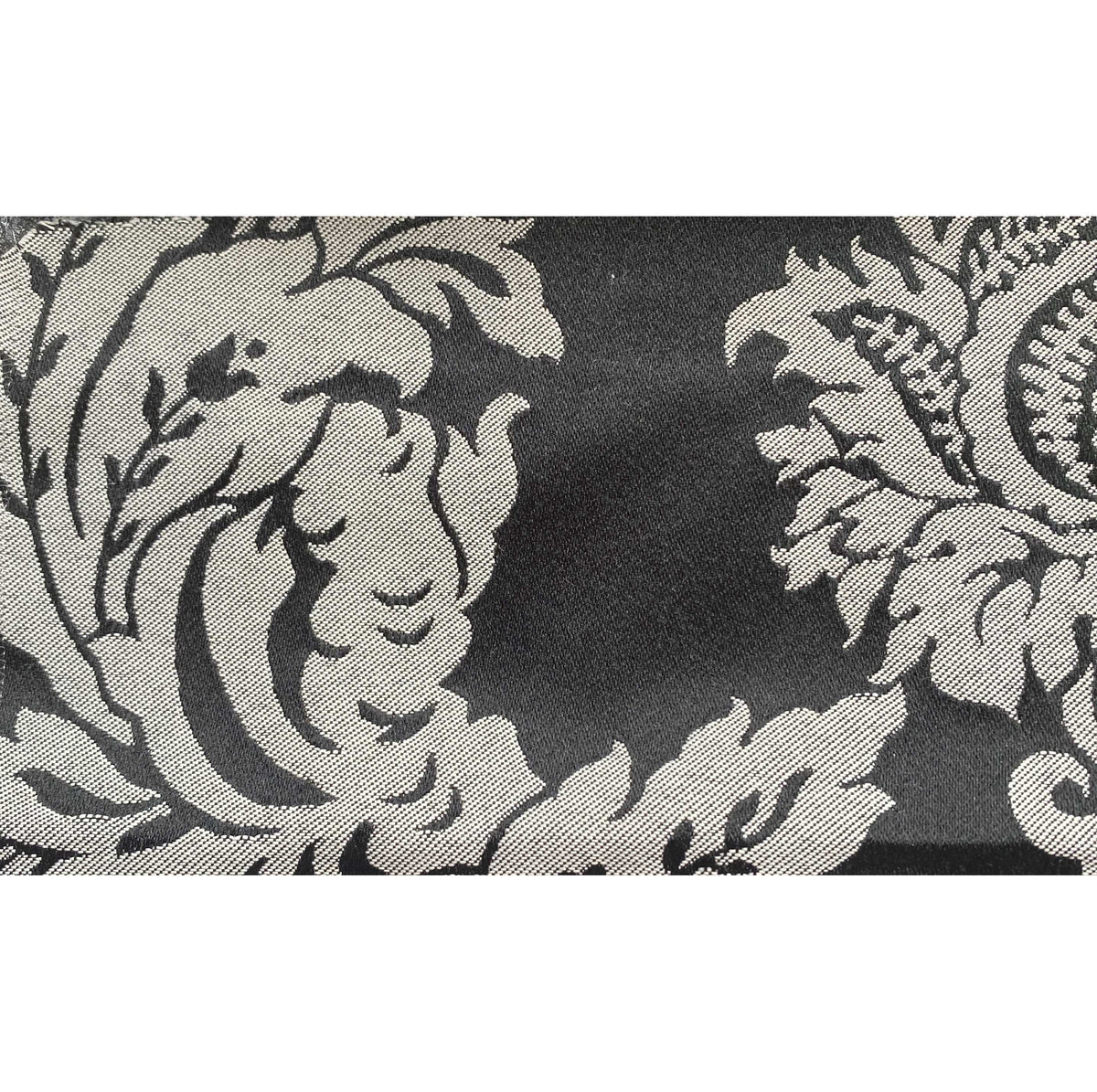 Raphael Damasks Classic Large Scale Ogee Black and Silver