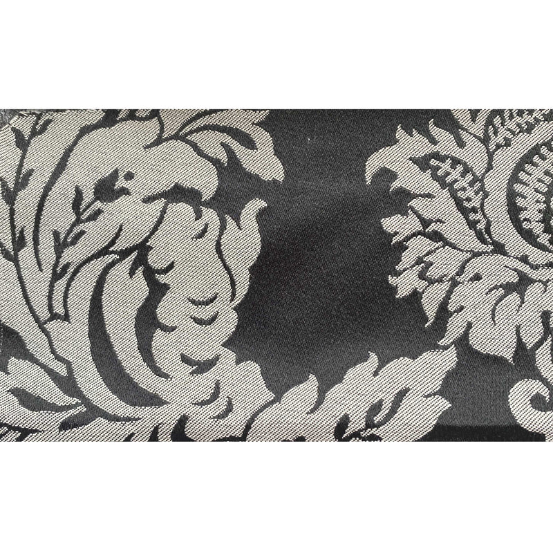 Raphael Damasks Classic Large Scale Ogee Black and Silver