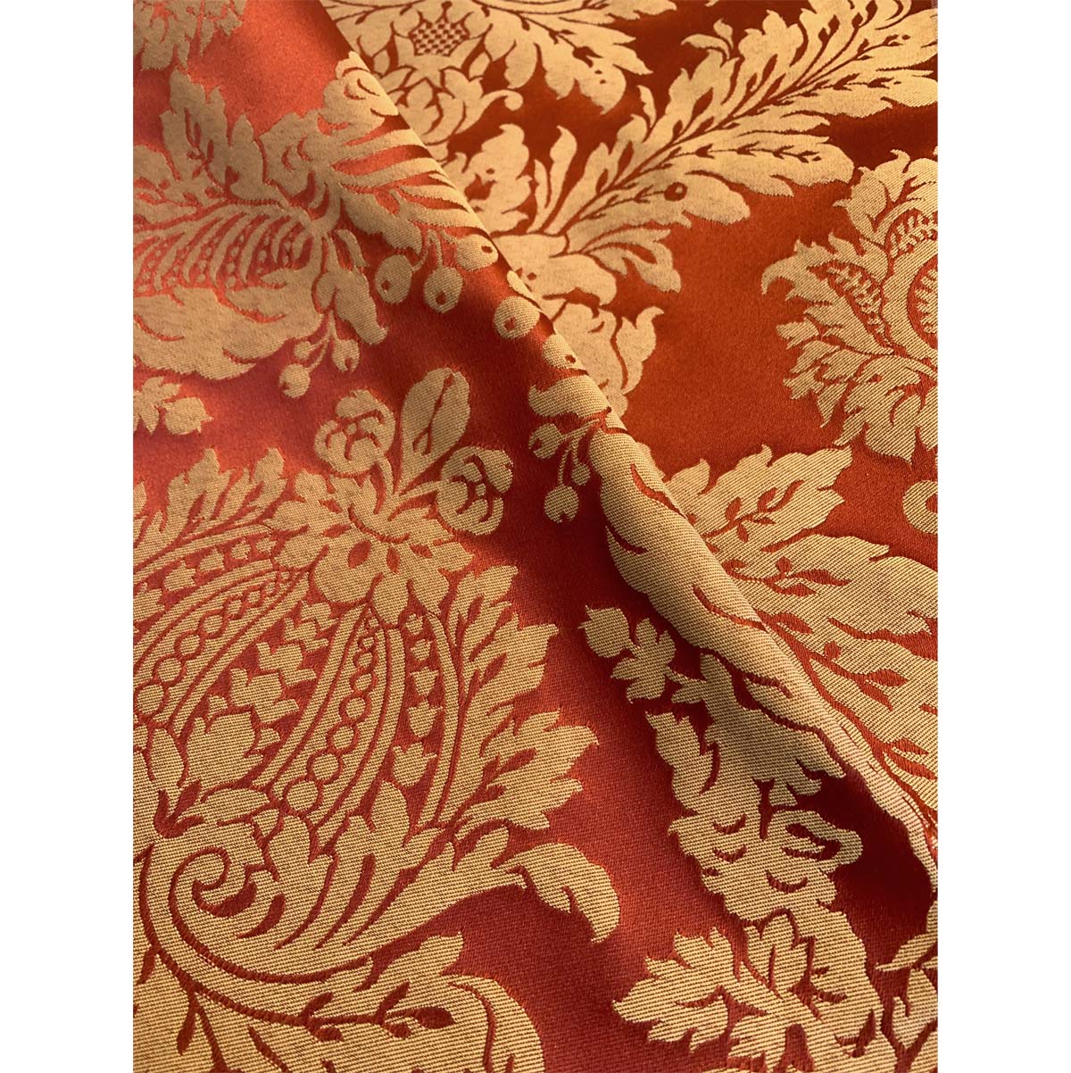 Raphael Damasks Classic Ogee Red and Gold Large Scale