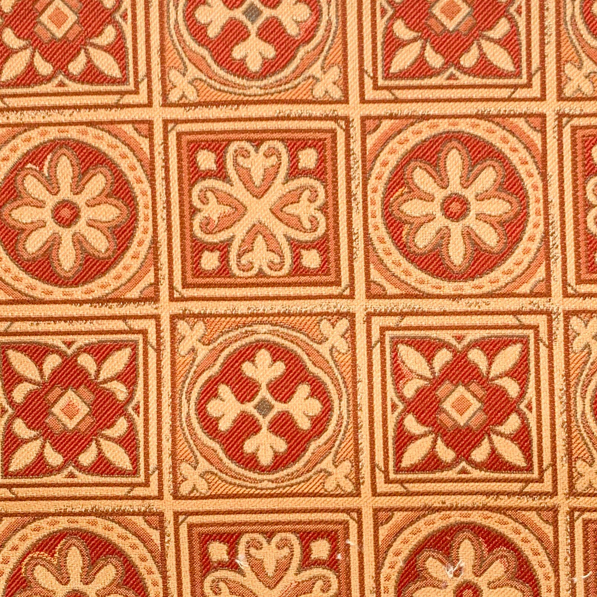 Augustus Pugin Small Tile Jacquard Weave Terracotta