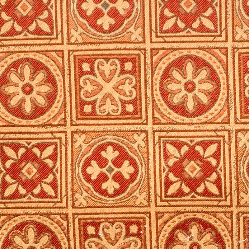 Augustus Pugin Small Tile Jacquard Weave Terracotta