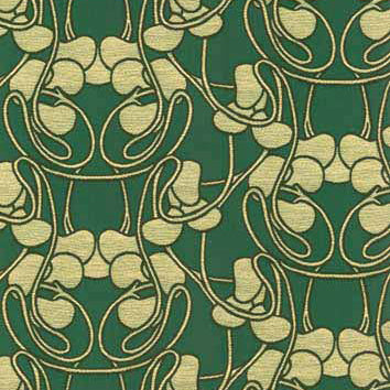 fawn  curtain and upholstery chenillle fabric - Koloman Moser Designs Knospen Grune