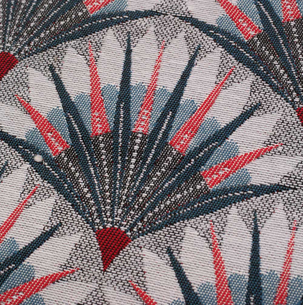 Deco Eclectic Palm Fan Bleu
