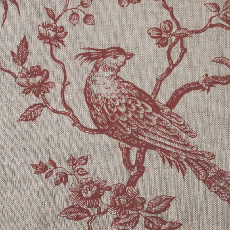 French Weaves and Prints Ornithology Red