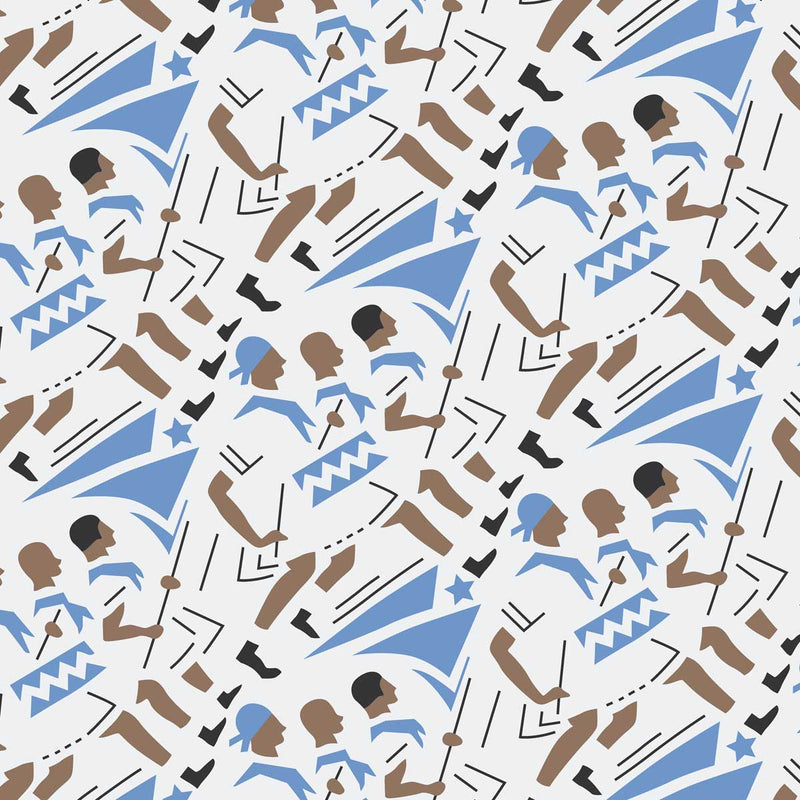 Marching Girls - A Soviet Deco Textile Design