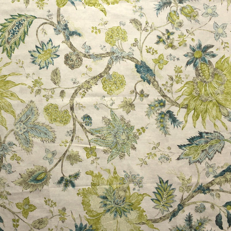 Acquitaine Fabrics Coromandel Green Cotton Linen (limited sale price stock)