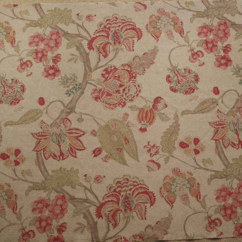 Acquitaine Fabrics Indienne Trail Rosso