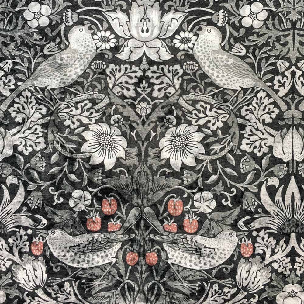 William Morris Designs Strawberry Thief Monotone Velvet