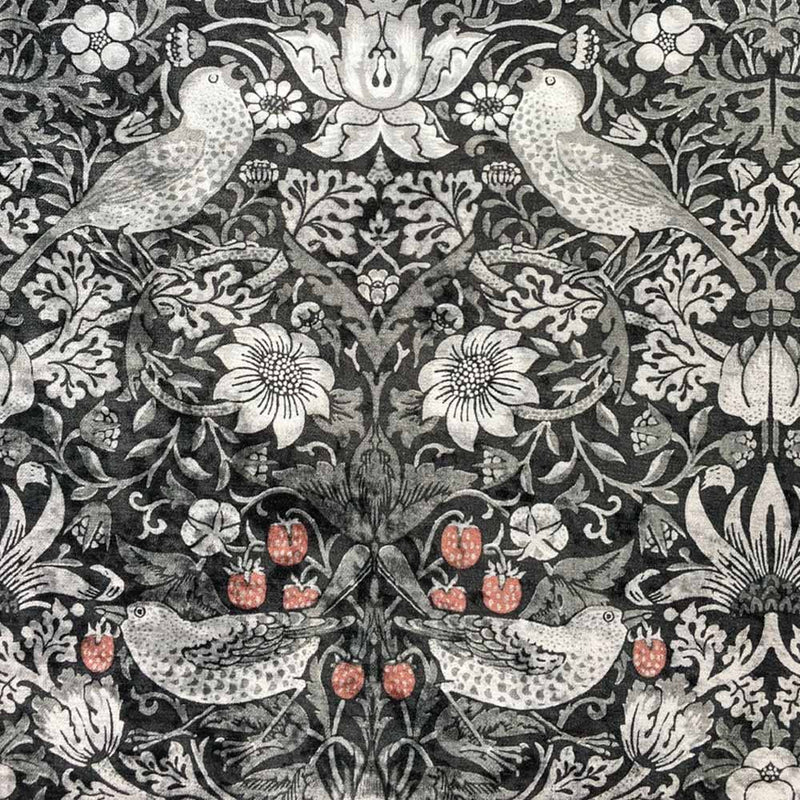 William Morris Designs Strawberry Thief Monotone Velvet