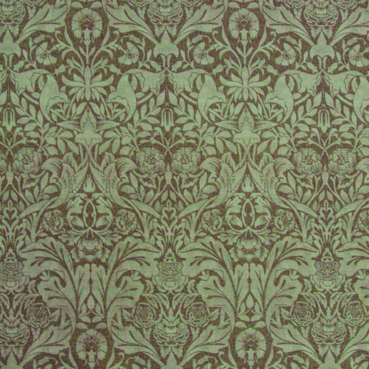 patterned  green velvet curtain and upholstery fabric - William Morris Designs Saint James Damask Green Velvet