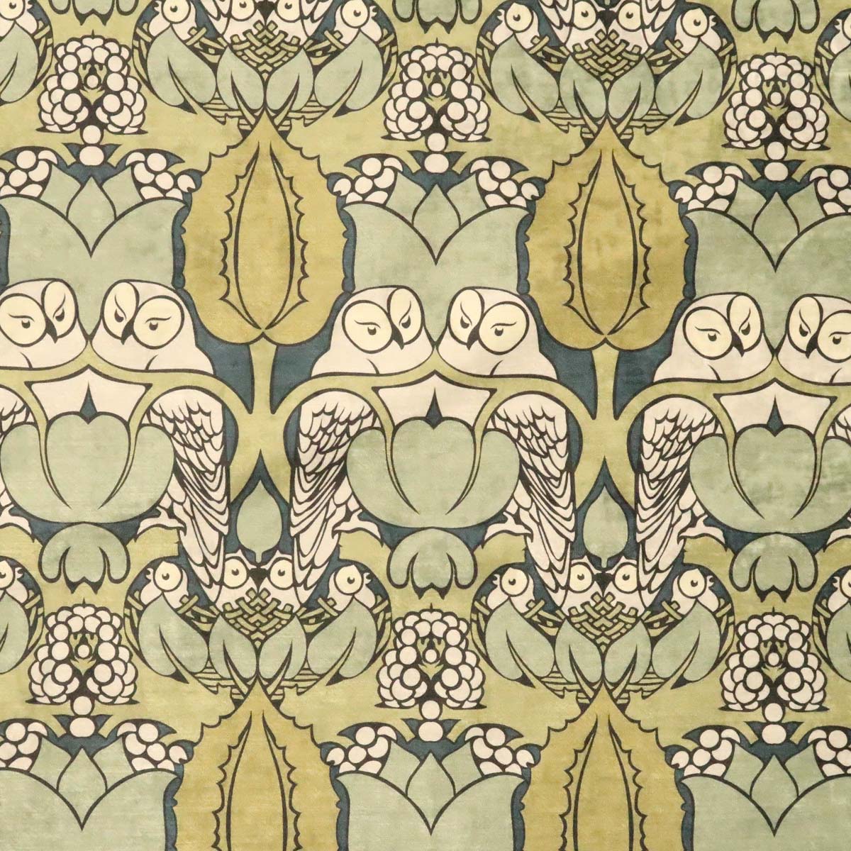 charles voysey owls chenille fabric