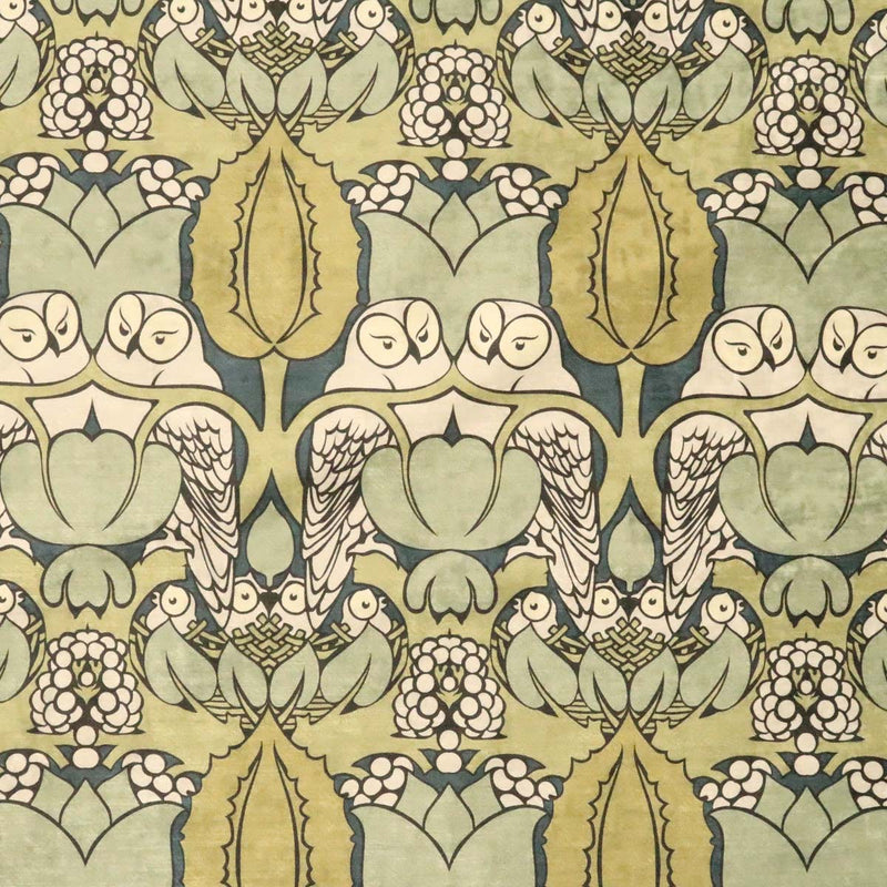 charles voysey owls chenille fabric