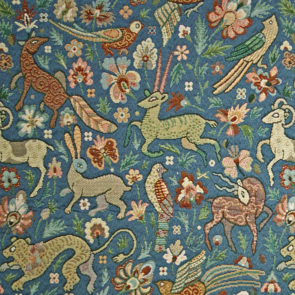 Guinevere Medieval Forest Animals Tapestry Middle Blue