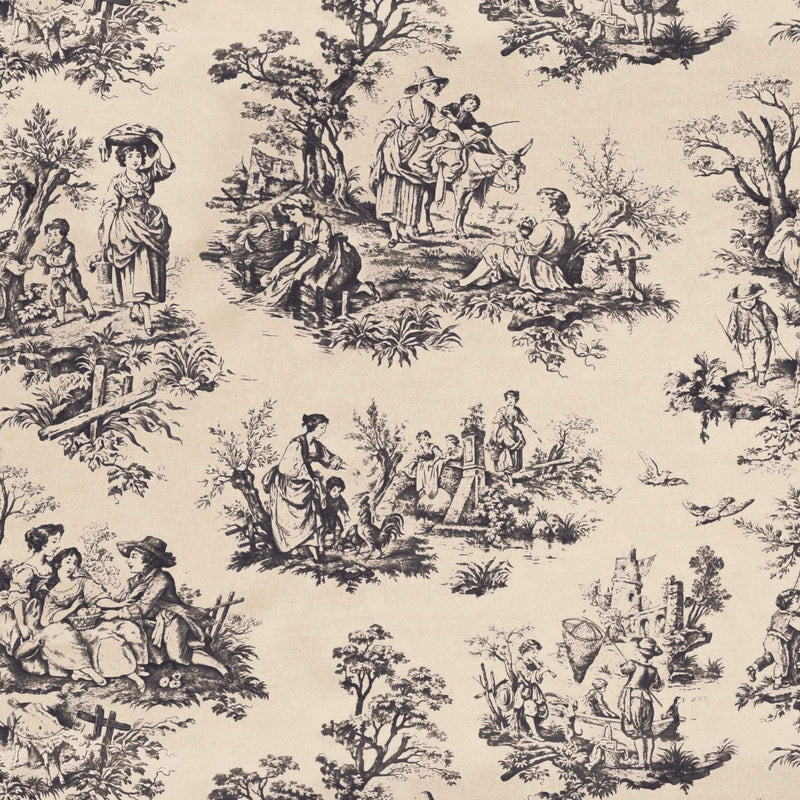 toile curtain and upholstery fabric