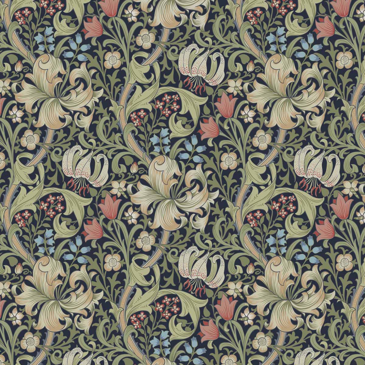 William Morris Golden Lily Print Fabric