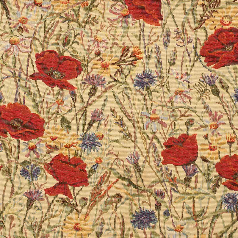 English Country House Poppy Meadow Tapestry Weave (limited sale price stock)