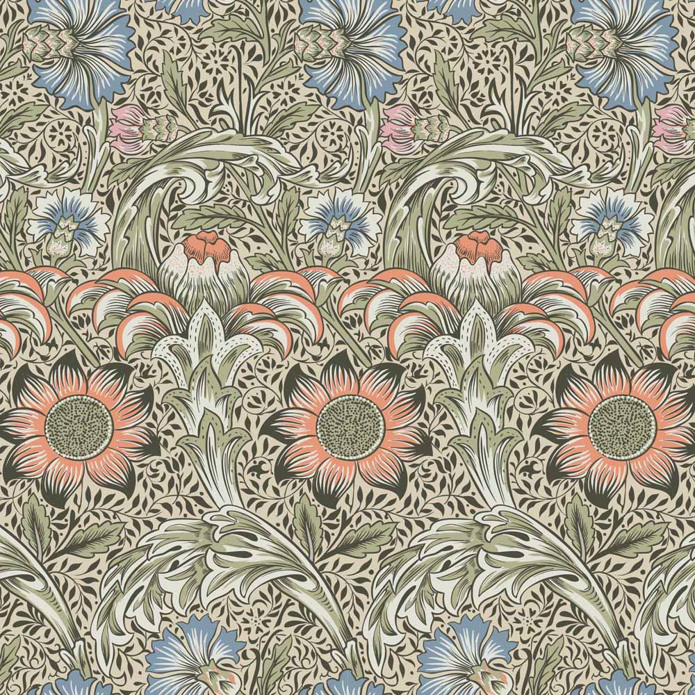 William Morris Designs Blackthorn Print Brown and Orange