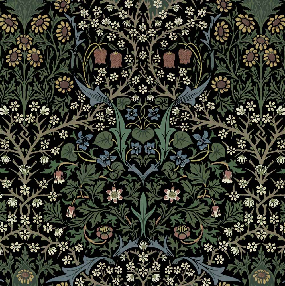 William Morris Blackthorn Velvet Curtain Upholstery Fabric