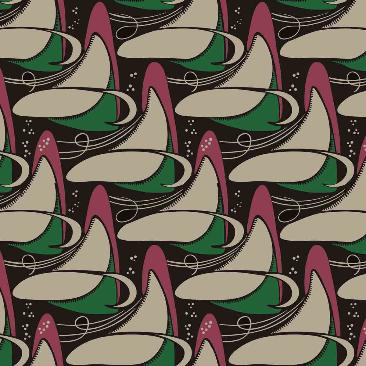 Furniture Fabric Blue Black Purple White by Charles Rennie Mackintosh