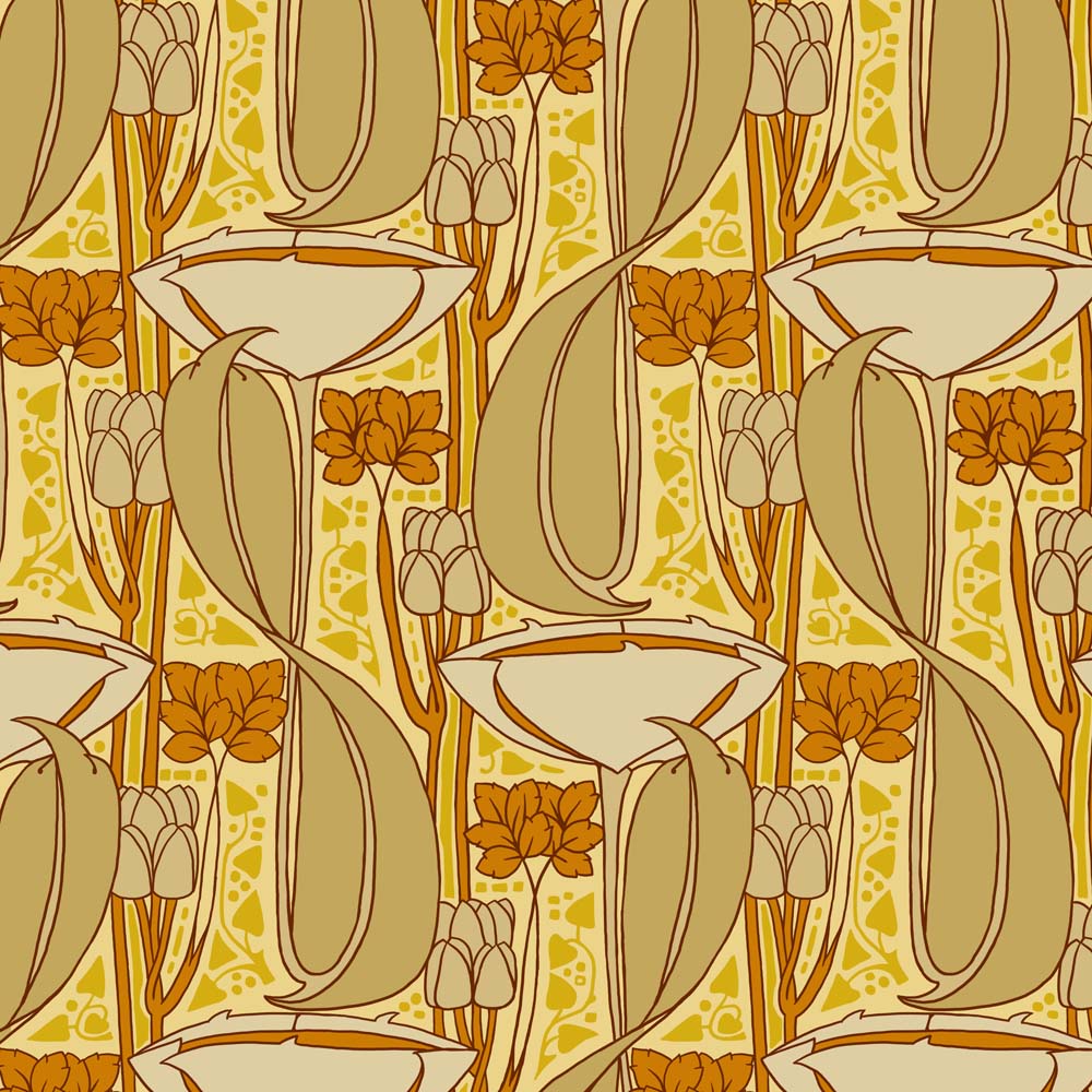 Harry Napper Lily Flowers Arts and Crafts Art Nouveau fabric