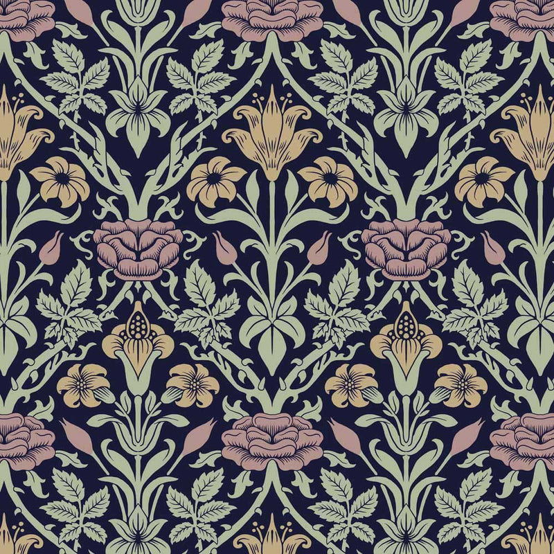 William Morris John Henry Dearle Rose and Lily Fabric
