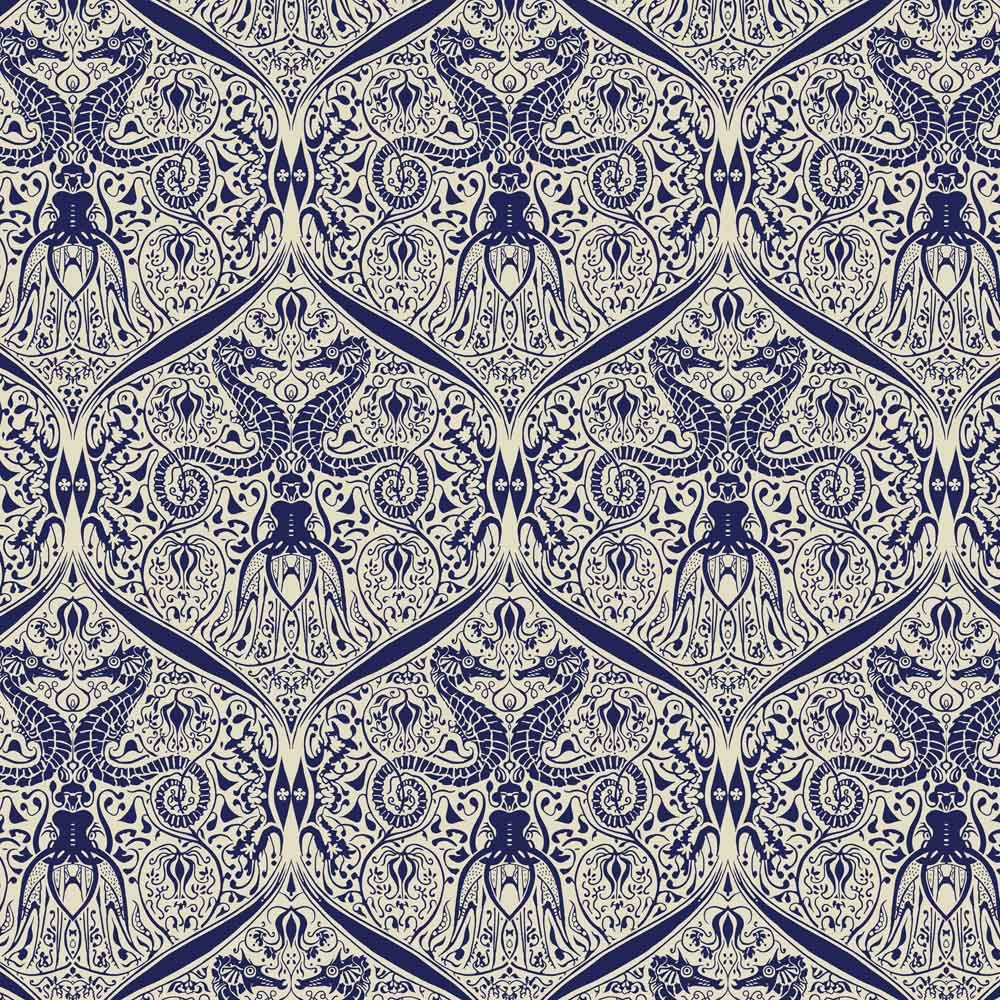 Theo Nieuwenhuis Zeepaardjes (Sea Horses) Art Nouveau Fabric Textile