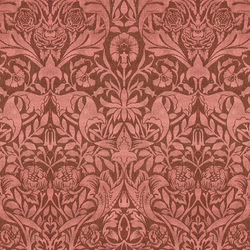 arts and crafts  blue wool curtain and upholstery fabric - William Morris Designs Saint James Damask Red Print
