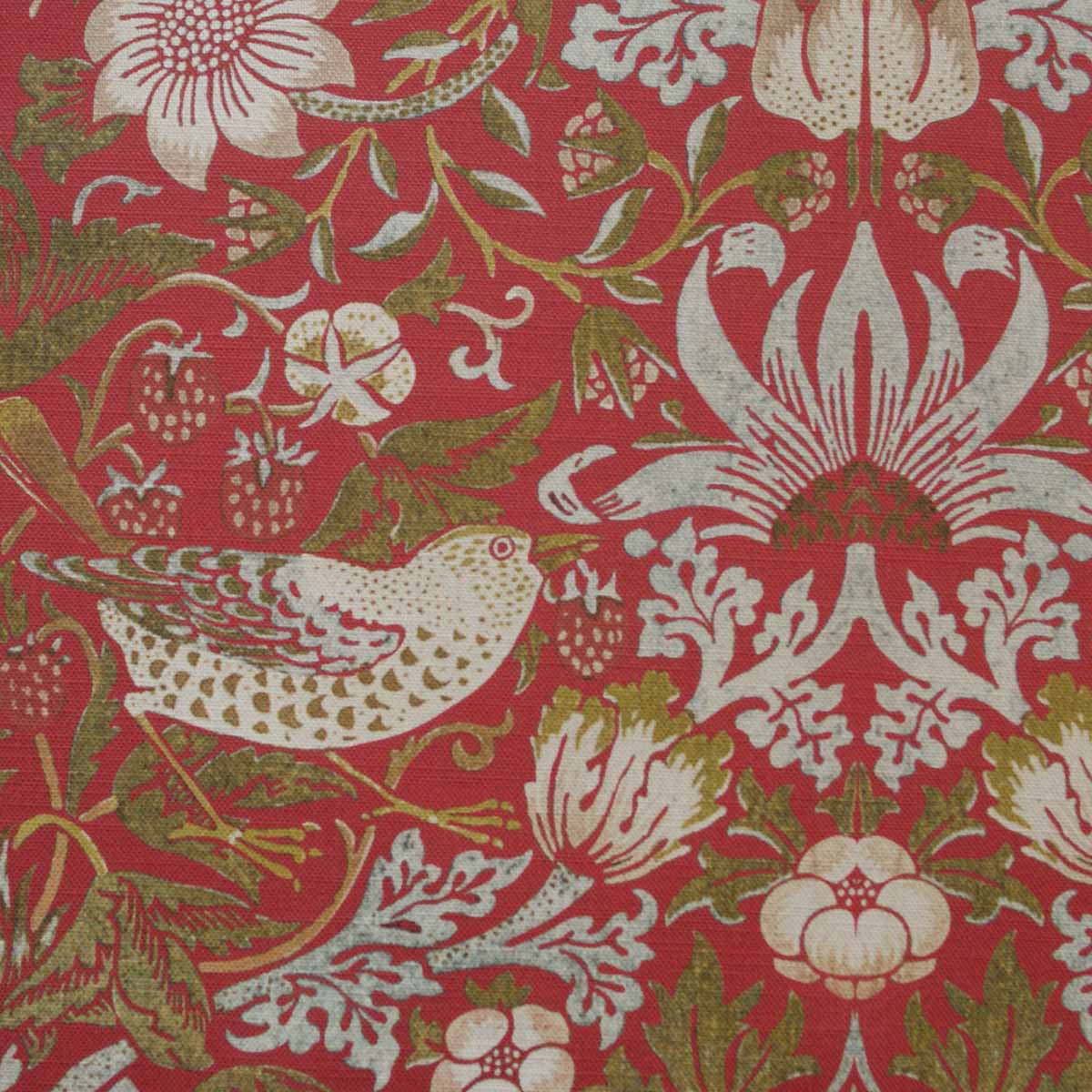 William Morris Designs Strawberry Thief Red Velvet