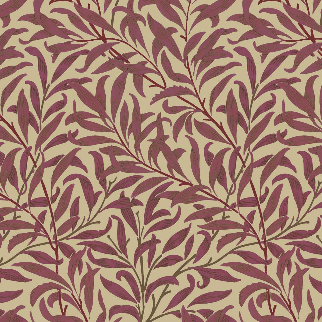 William Morris Designs Willow Bough Crimson Velvet