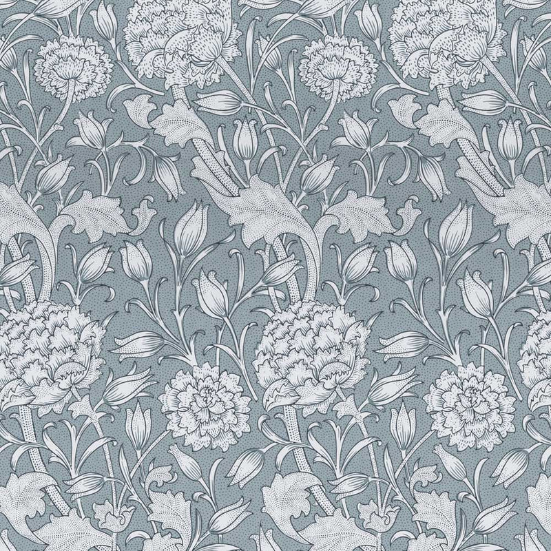 William Morris Designs Wild Tulips Dusty Blue Cotton Print