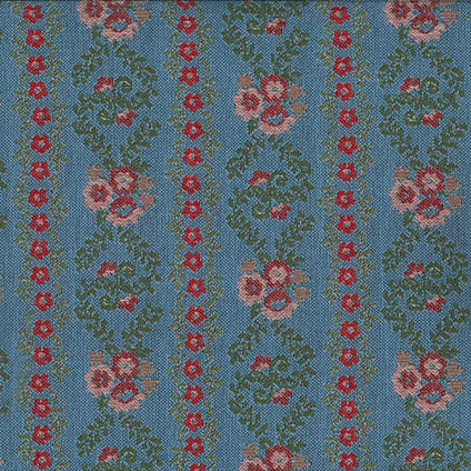 Rustic style floral stripe fabric