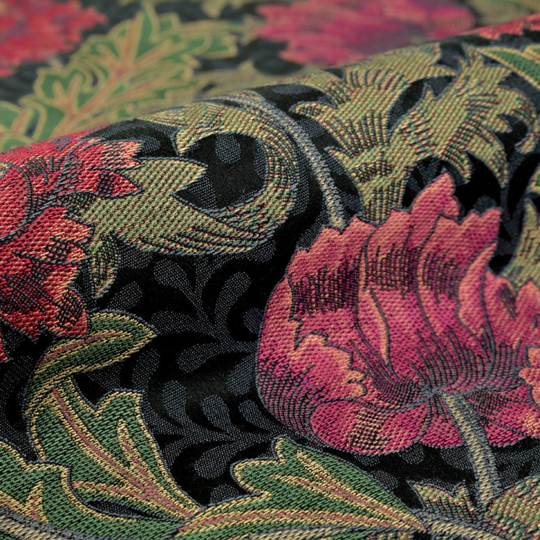 William Morris Designs Morris Floral Black and Pink