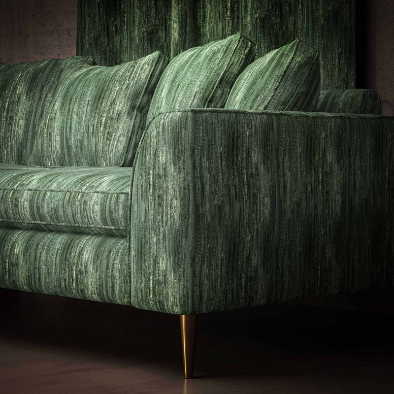 Linear vertical organic stripe Crib 5 velvet upholstery fabric