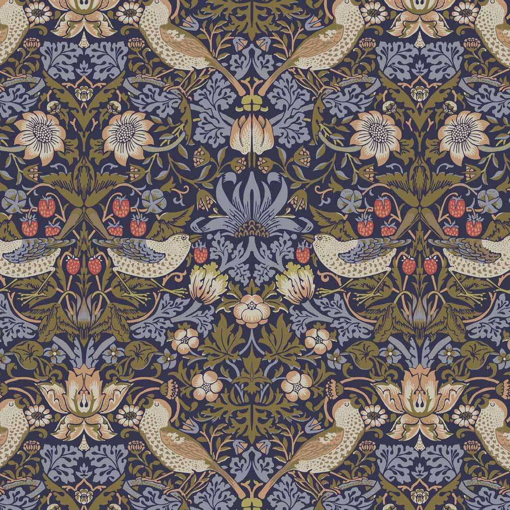William Morris Strawberry Thief cotton linen print fabric