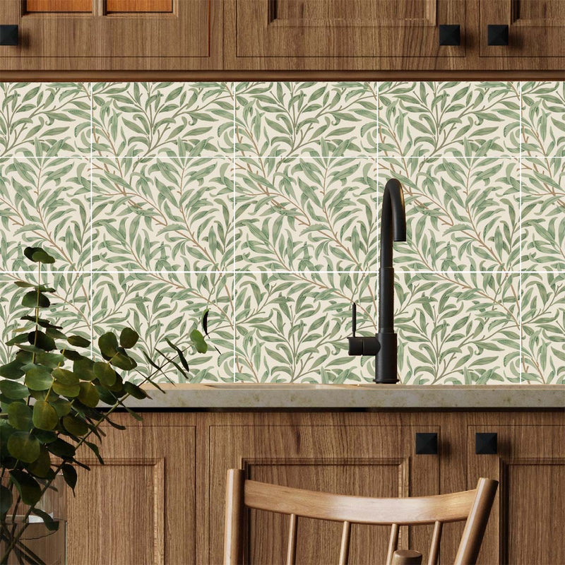 William Morris Tiles Willow Bough 25cm x 20cm, set of 2 Ceramic Tiles