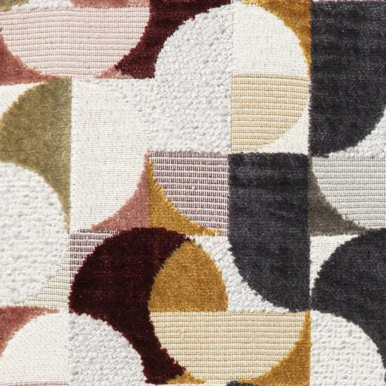 Deco Eclectic Circles Heavy Chenille Brown