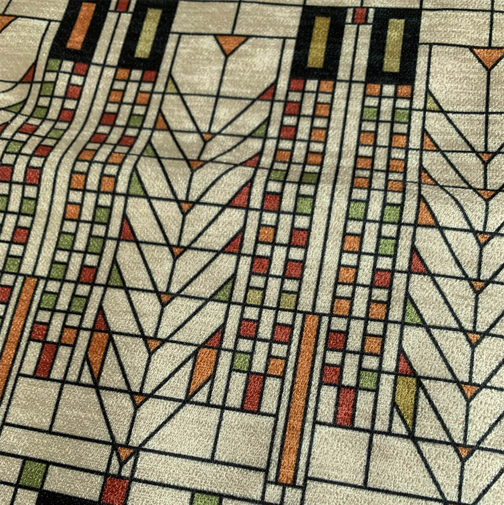 Mid Century Prints Frank Loyd Wright Tree of Life Window Beige from Loome Fabrics