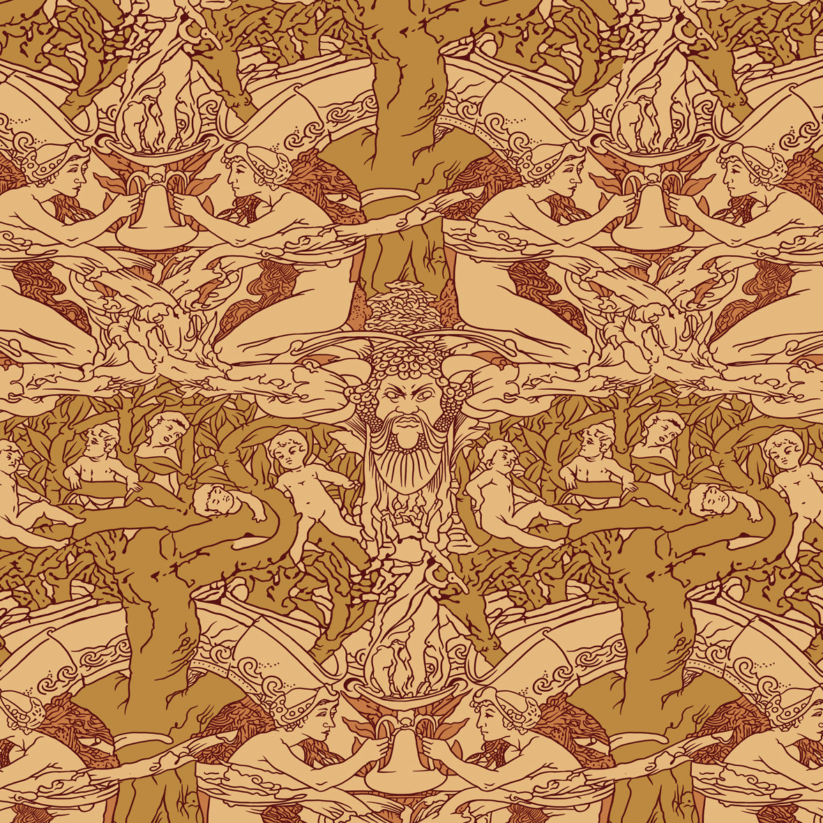Leon Victor Solon Allegorical Figures Textile