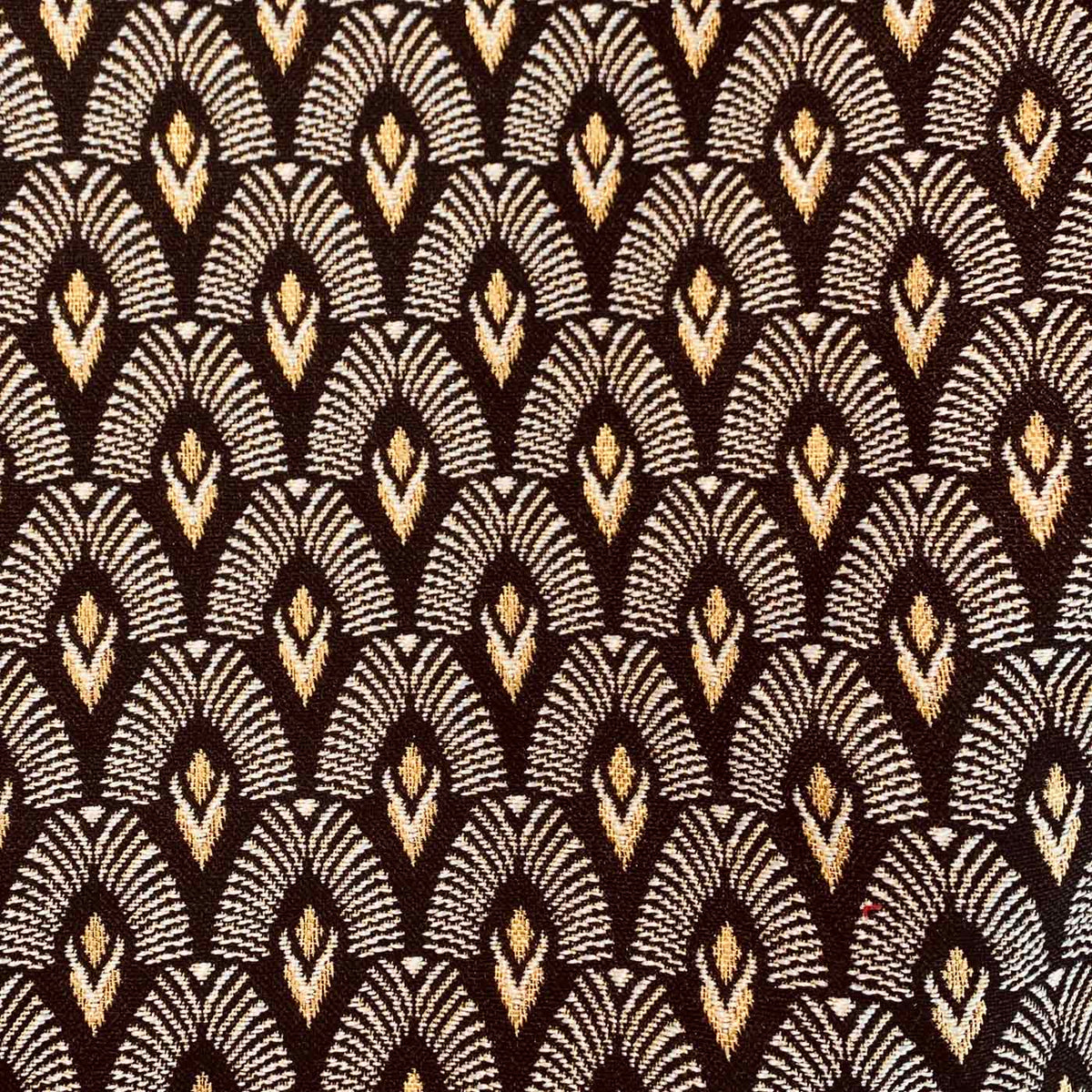 Art Deco black and gold hoops upholstery fabric