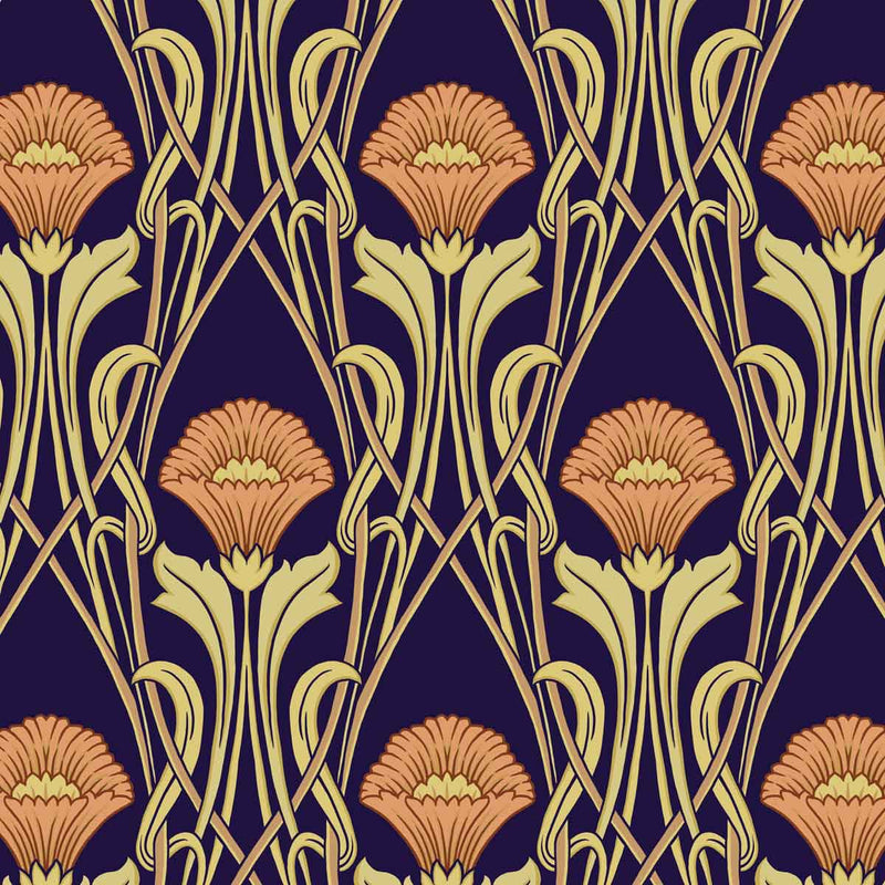 Art Nouveau Velvet Upholstery Fabric