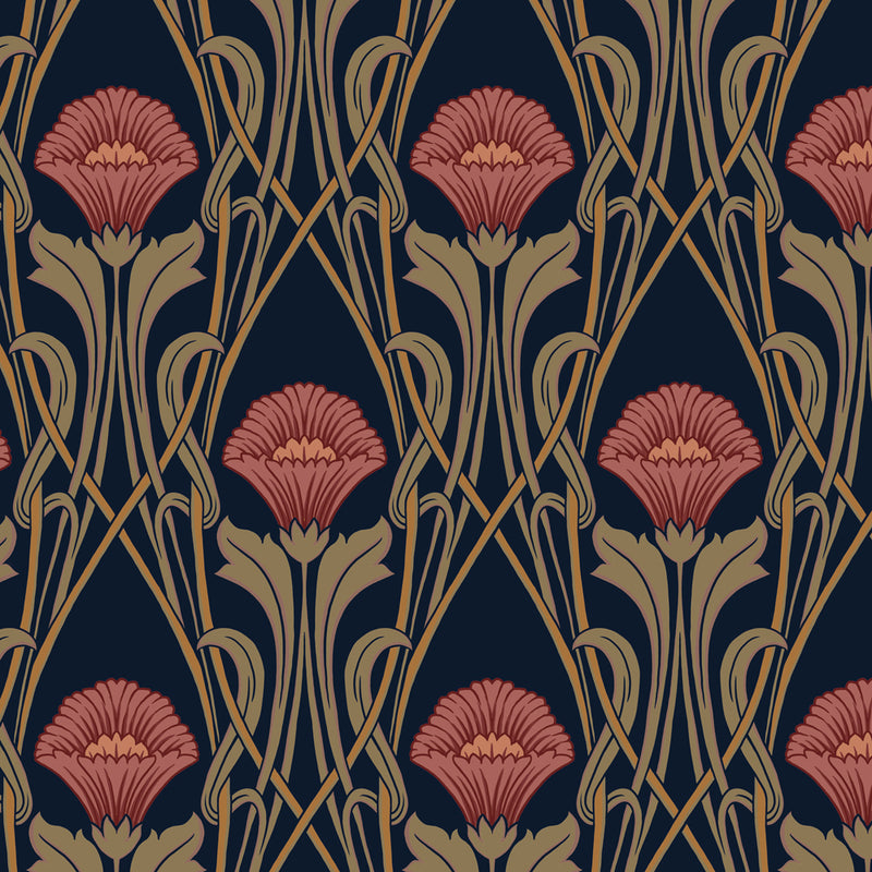 Art Nouveau Lavirotte Bleu Velvet