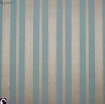 striped Elegant duck egg blue and gold cotton print curtain and upholstery fabric - Porchester Duck Egg Narrow Regency Stripe