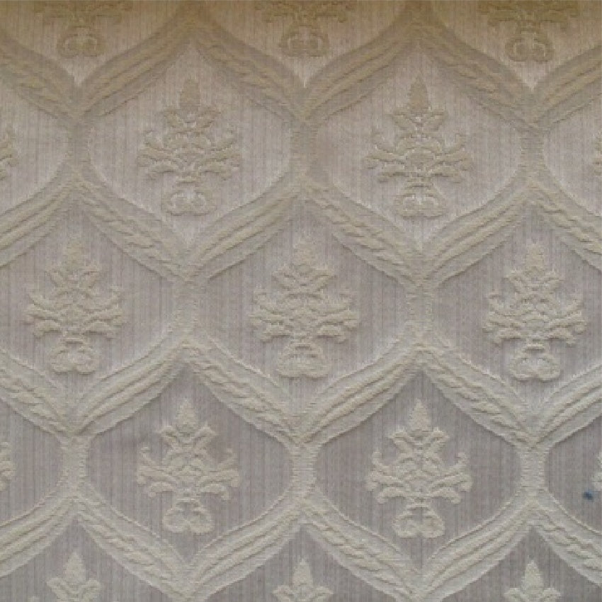 patterned Elegant cream cotton print curtain and upholstery fabric - Porchester Divine Regency Pattern