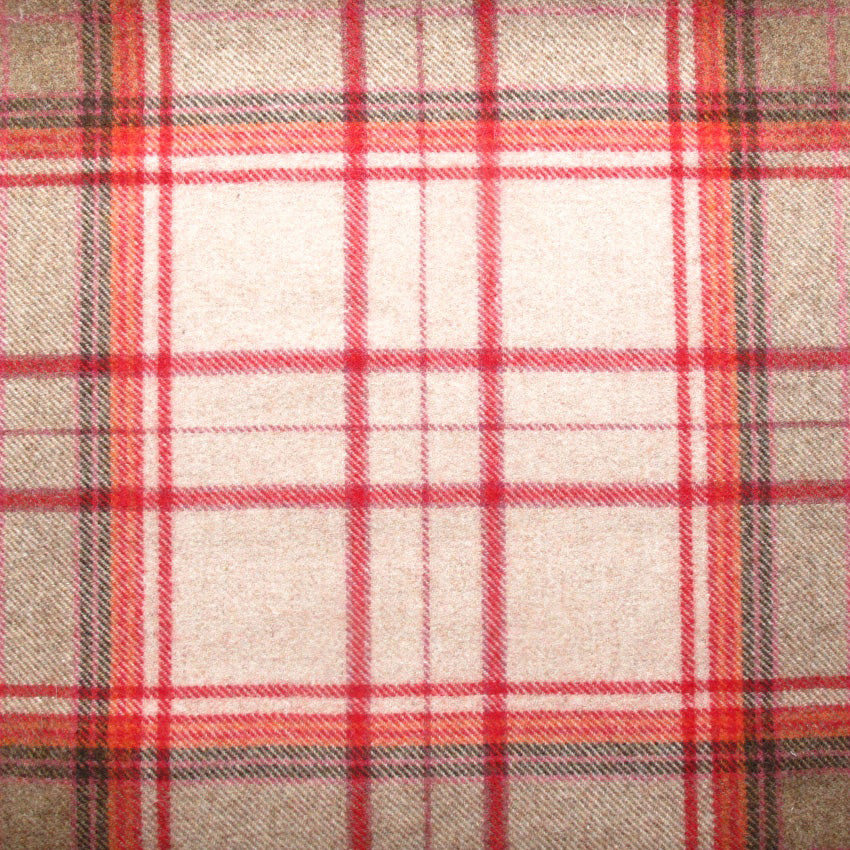 tartan plaid  red wool curtain and upholstery fabric - Iona Cranberry Plaid