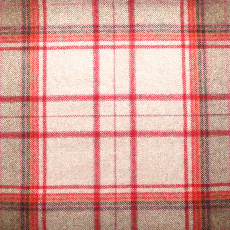 tartan plaid  red wool curtain and upholstery fabric - Iona Cranberry Plaid