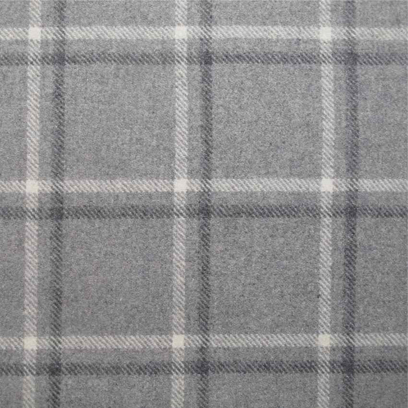 tartan plaid  grey wool curtain and upholstery fabric - Iona Pebble Plaid